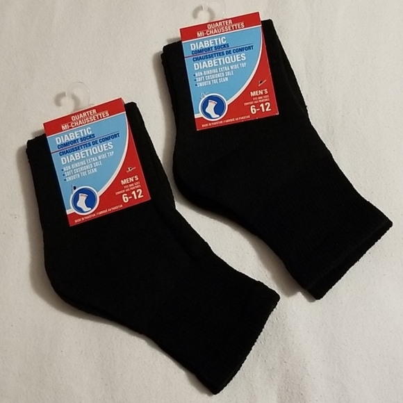 NEW 4 Pair Men's Diabetic Comfort Quarter Socks - Picture 2 of 16